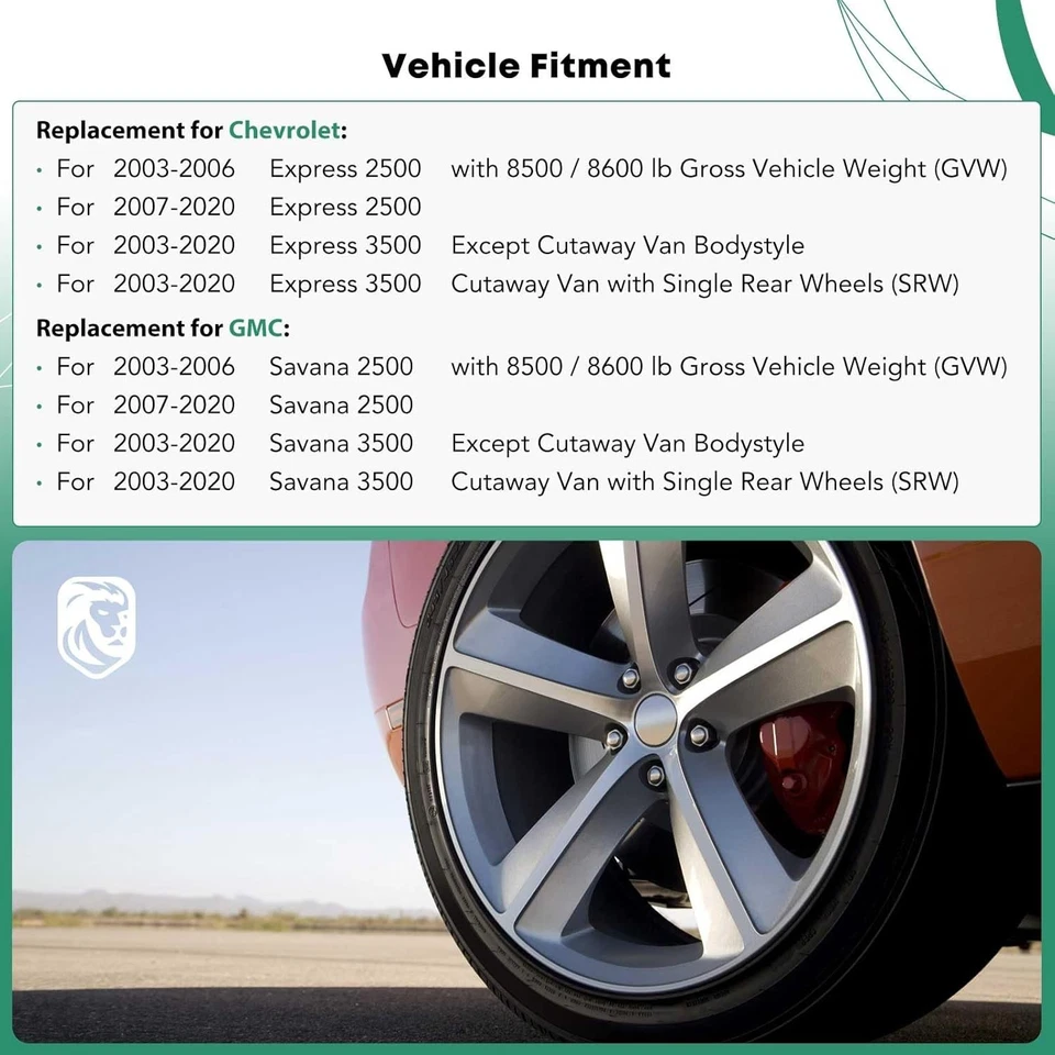 2x Rear Brake Caliper with Bracket for Chevy Express GMC Savana 2500 3500 03-20 - Image 2 of 4