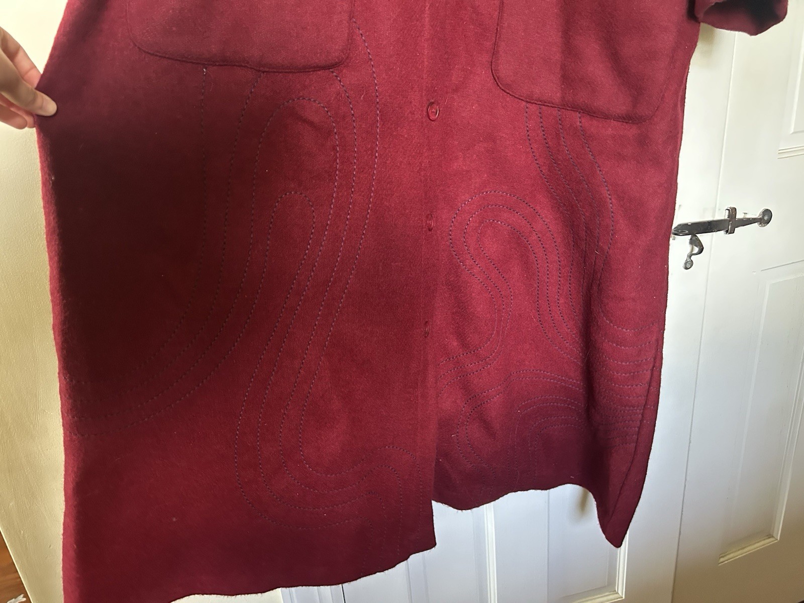 Gudrun Sjoden Wool Blend Embroidered Coat XL - image 3