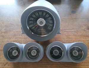 Vintage 1959/1960 Chevrolet Gauges "Bullet Nose" Speedo/Gas/Temp/Oil Original