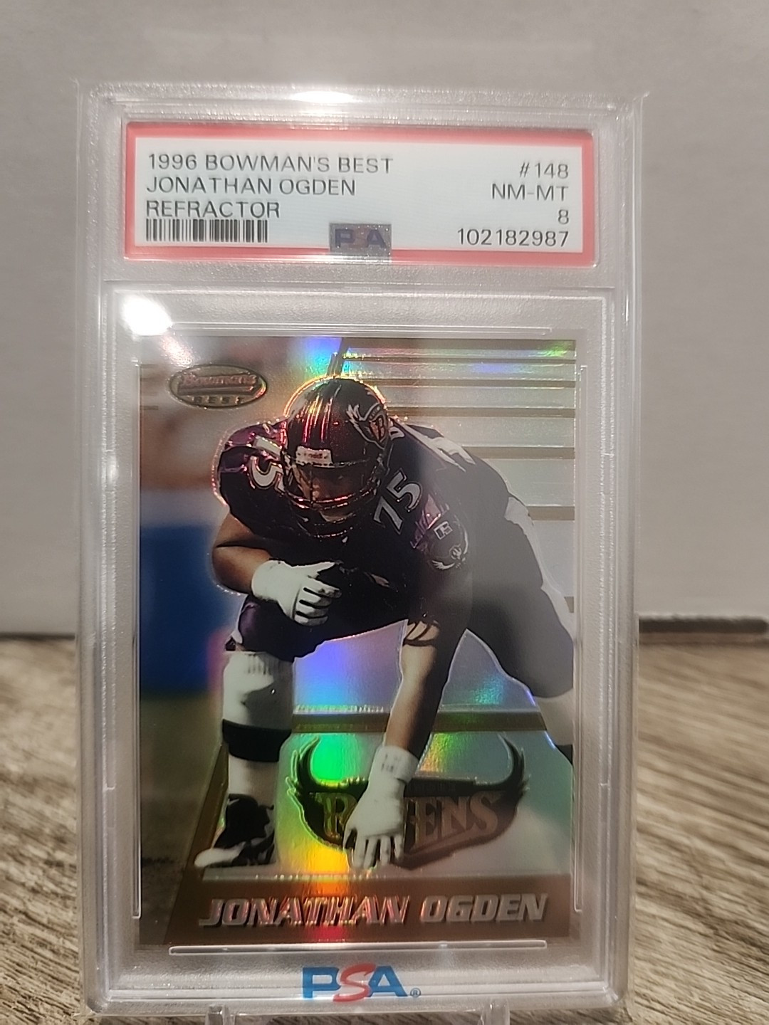 JONATHAN OGDEN 1996 Bowman's Best  Refractor  #148 Rookie RC HOF RAVENS