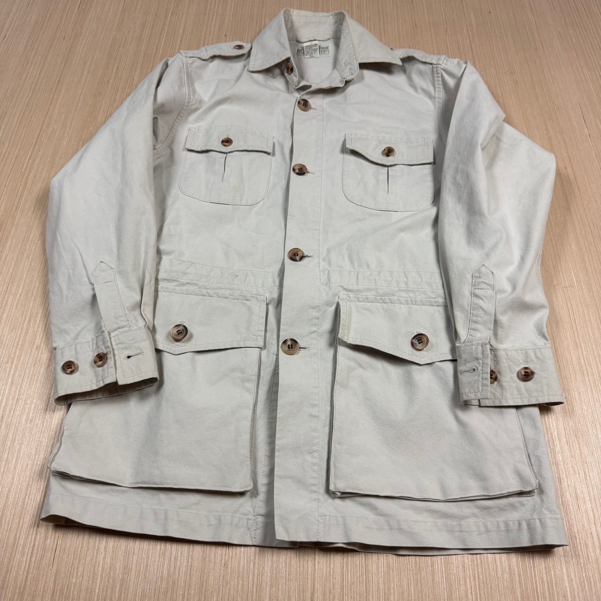 Vintage Banana Republic Safari Coat 90s Small Men's Jacket Khaki