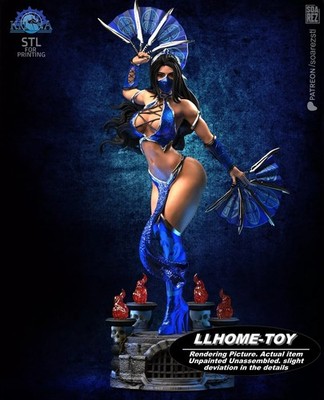 30CM Tall Kitana MK9 fan 3d Print Model Unpainted Garage Kit Statue Figure