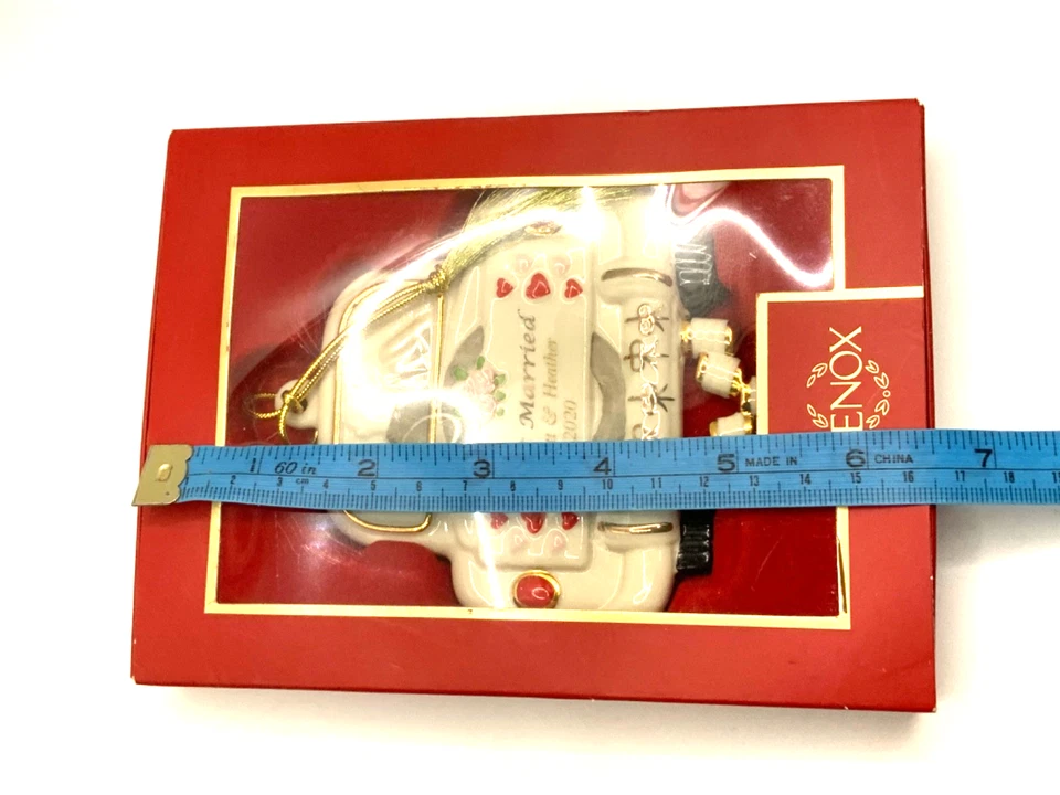 Lenox Just Married Ornament NEW with BOX Personalized Scott & Heather 2020 - Image 3 of 4