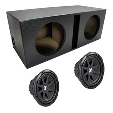 Dual 10" Loaded Kicker C10 Subwoofer Box Enclosure Package W/ 2 Ohms Impedance