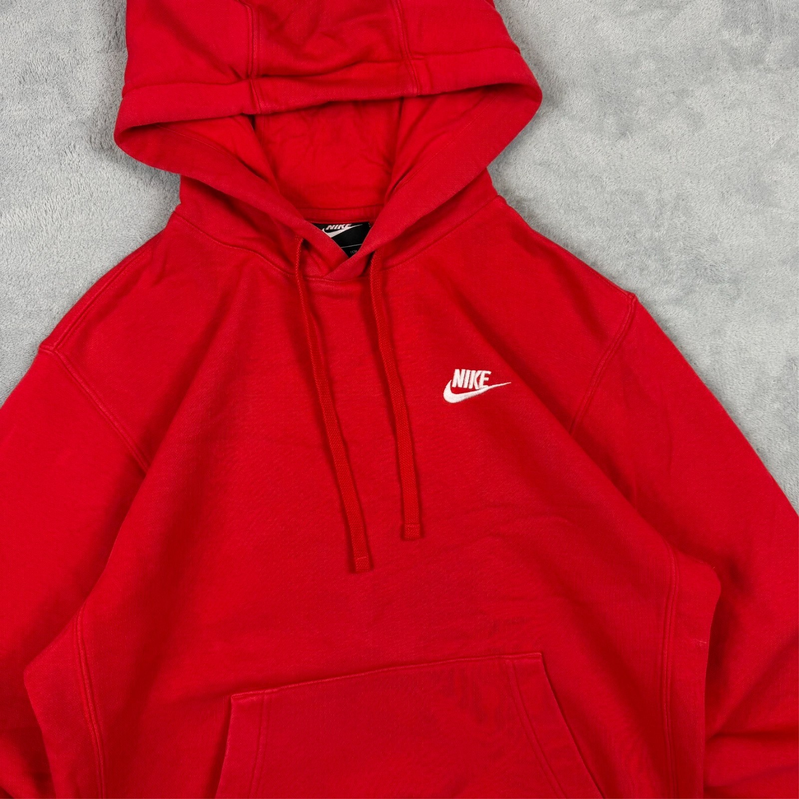 Vintage Nike Club Sportswear Red Oversized XS Pullover Hoodie image 5
