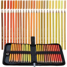 Orange Yellow Colored Pencils,Oil Based Wooden Colored Pencil Set for Adults ...