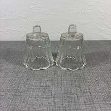 Set of 2 Vintage Homco Clear Crystal Starlight Peg Votive Cup Candle Holder