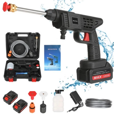 WILGOON 300Bar Handgerät Akku Hochdruckreiniger Auto Mobiler Druckreiniger Spritzpistole
