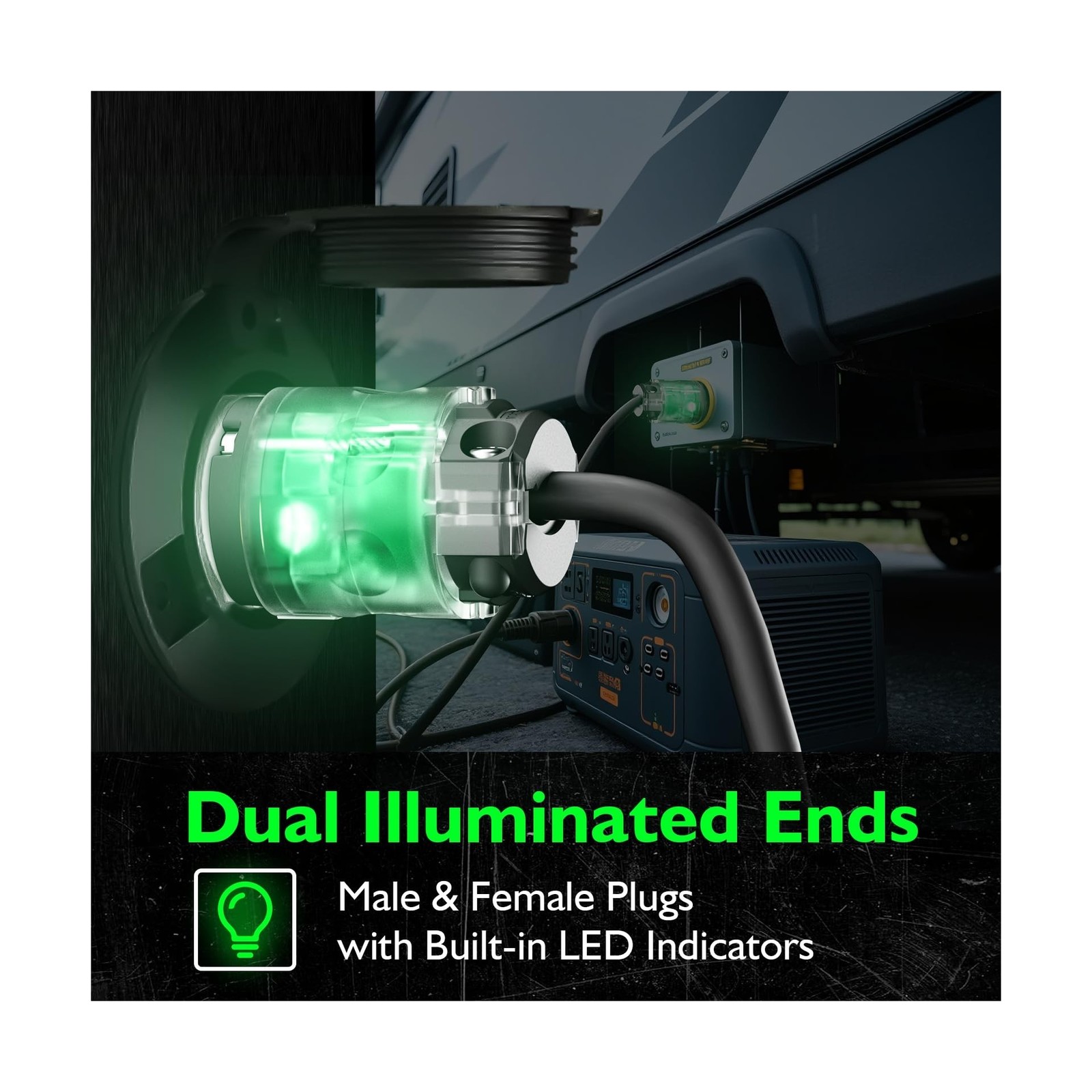 5 Set Lighted Extension Cord Ends, 15A 125V Extension Cord Replacement Ends 3...