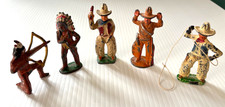 Lot of 5 Vintage BARCLAY Lead Toy Cowboys and Indians.