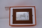$970 HERMES Pleiade Picture Frame Small Model Brown
