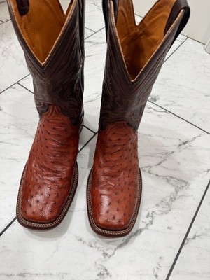 tecovas The Emmitt Boot, material- ostrich, color- pecan