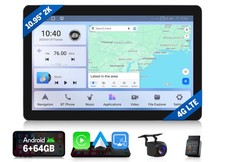 Autoradio navigatore satellitare Android 13 1DIN 2K 10,95" QLED CarPlay DSP 6+64GB RDS WiFi 6