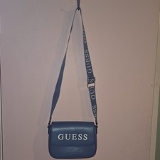 GUESS Blue Crossbody Shoulder Bag Logo Strap Magnetic Closure Designer