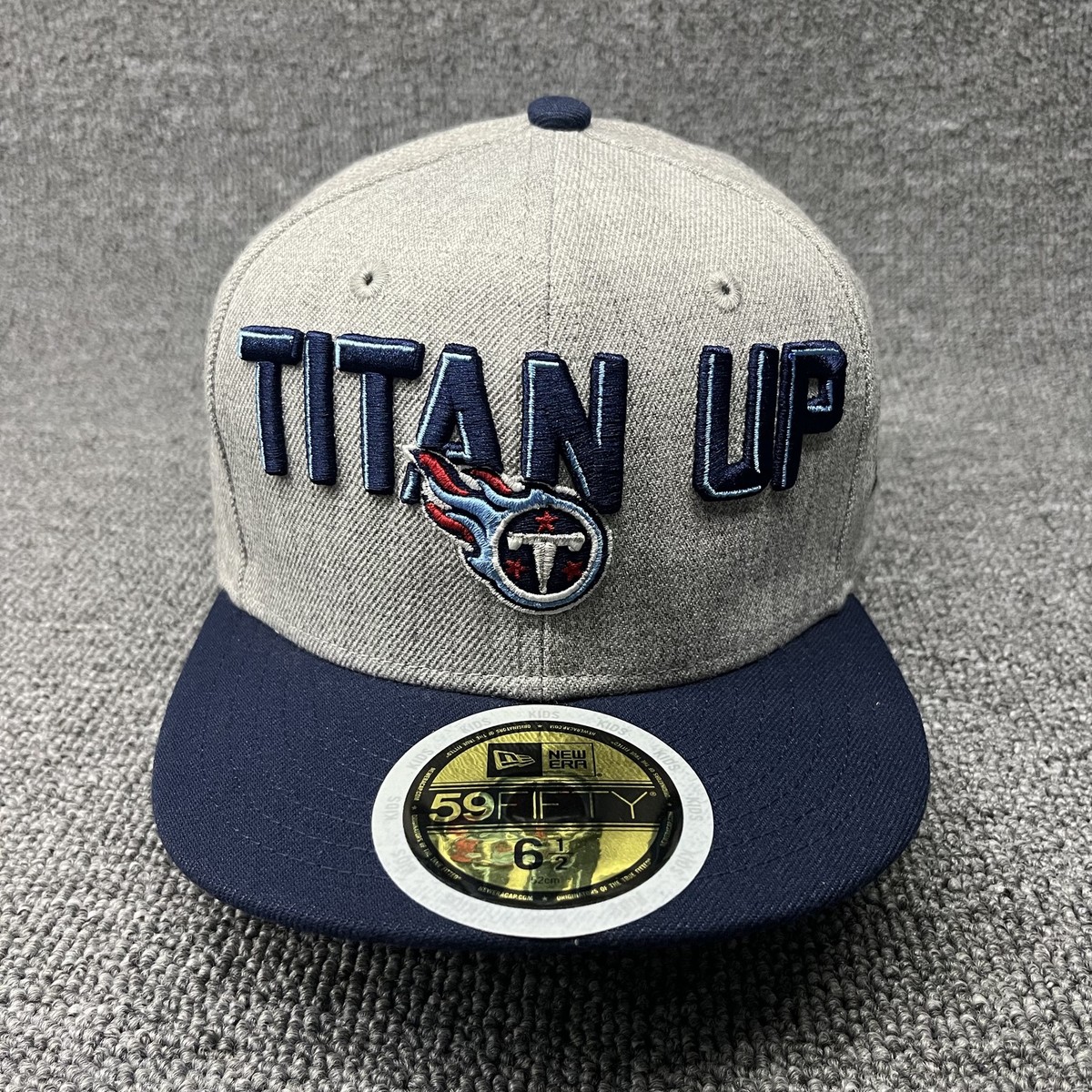 New Era Tennessee Titans Kids 59FIFTY Fitted Hat 6 1/2 Titan Up Gray Navy NFL