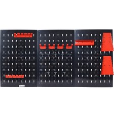 Pegboard Wall Organizer, 4ft Metal Garage Pegboard Tool Organizer w/3 Pegboards