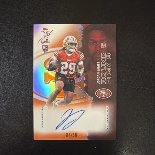 2025 Topps Signature Class JORDAN JAMES RC #170 Orange Auto /50 NINERS