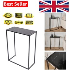 Black Marble Look Console Table for Hallway - Sturdy Metal Frame, 76 x 56 x 2...