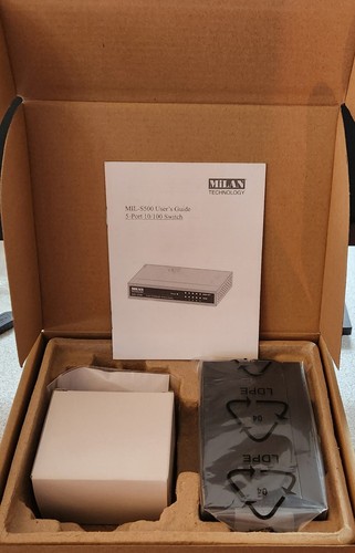 MiLAN Tech MIL-S500 5-Port 10/100BASE-TX Micro Switch mit Netzteil - Bild 1 von 3