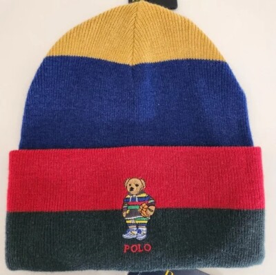 ☆POLO RALPH LAUREN☆ Polo Bear Wool Blend Beanie Red MAPOHG Polo Bear Ralph Lauren Unisex Red Wool Beanie Winter Hat