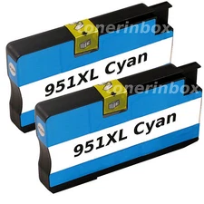 2 Compatible 951XL Cyan Ink Cartridge For HP OfficeJet Pro 8620 8625 8630