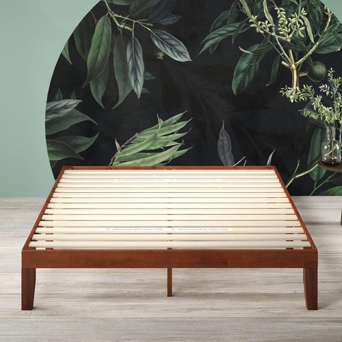 Wen Cherry Finish King Platform Bed Frame - Solid Wood, No Box Spring Needed - Picture 12 of 12