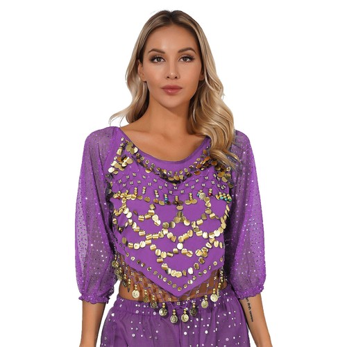 Women Suit Belly Dance Sets Stage Show Outfit Beaded Dancewear Rhinestones Club - Picture 19 of 86