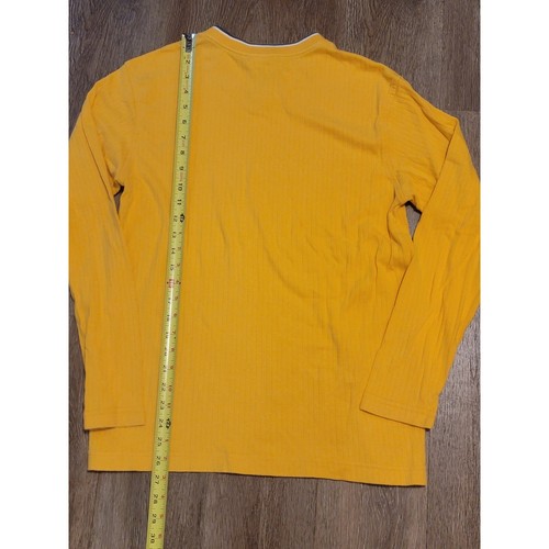 Tommy Jeans Ribbed V-Neck Long Sleeve Tee Shirt Casual Top Yellow S - Picture 3 of 3