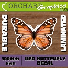 RED Butterfly Car | Van | Camper | Laptop Sticker Vinyl Decals Graphics