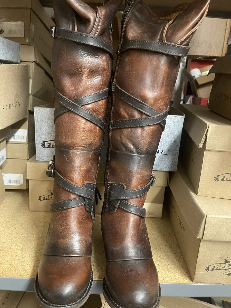 FREEBIRD BY STEVEN Cassius BOOT NIB size 6 MSRP $395 Brown Rare