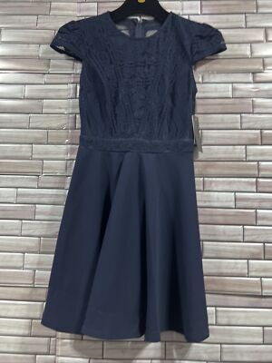 green emerald velvet dress City Studio Juniors' Lace Fit & Flare Dress main image 0