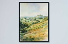 Malvern Hills Watercolor Poster Malvern Travel Print Landscape Wall Art England