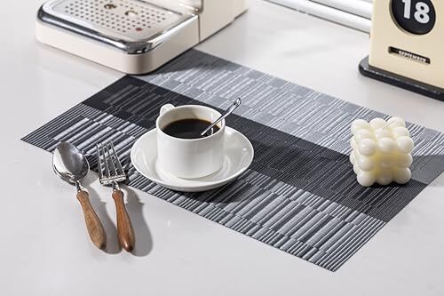 Placemats Set of 8 Vinyl/Plastic Woven Place Mats for Kitchen Table Indoor/Ou... - Picture 7 of 7