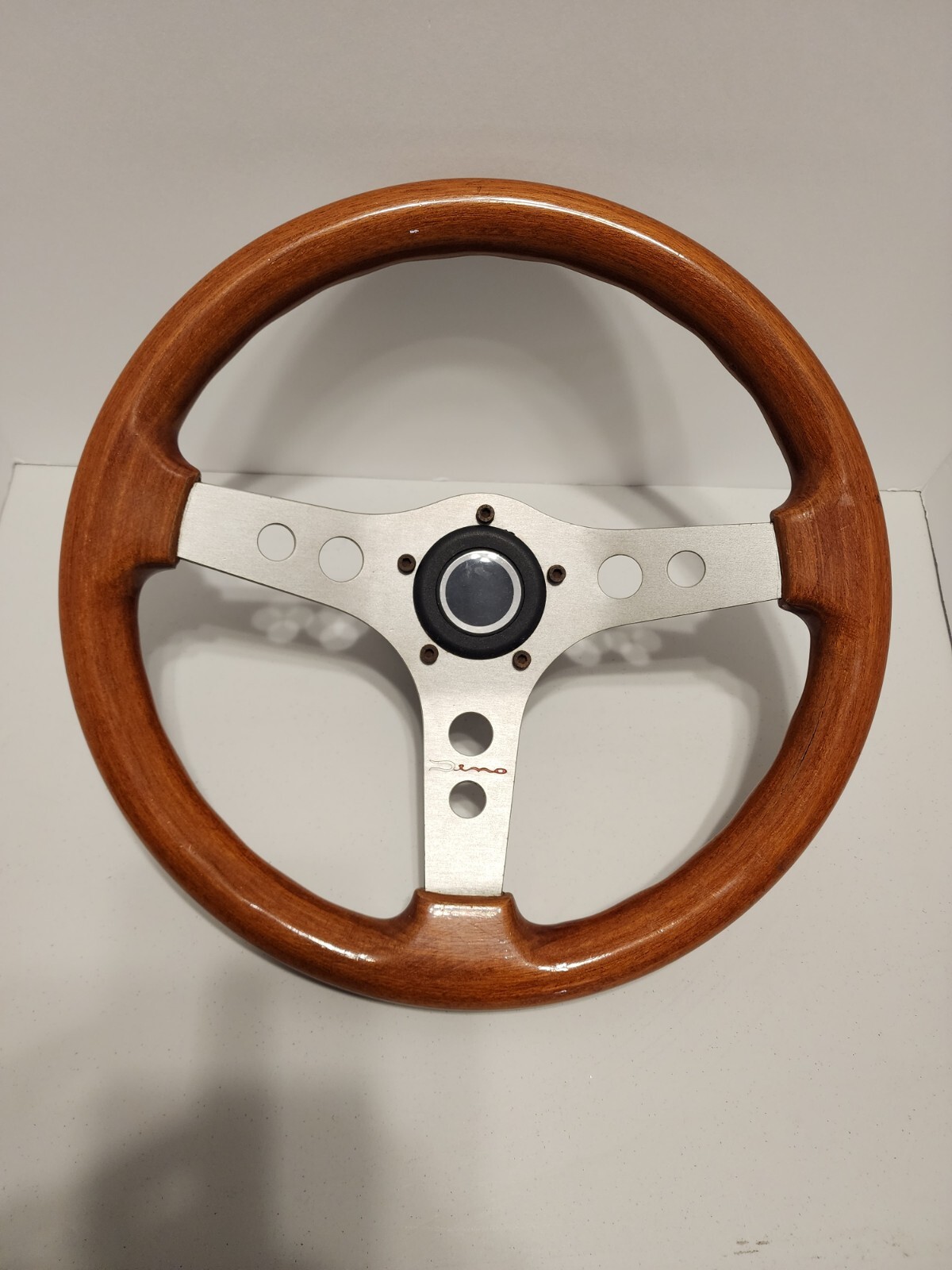 Vintage Wooden Dino Italia Ferrari Steering Wheel Made In Italy 