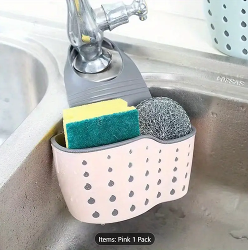 Hanging Sink Tidy Storage Drain Basket Kitchen Organizer Sponge Caddy Holder UK - Picture 10 of 11