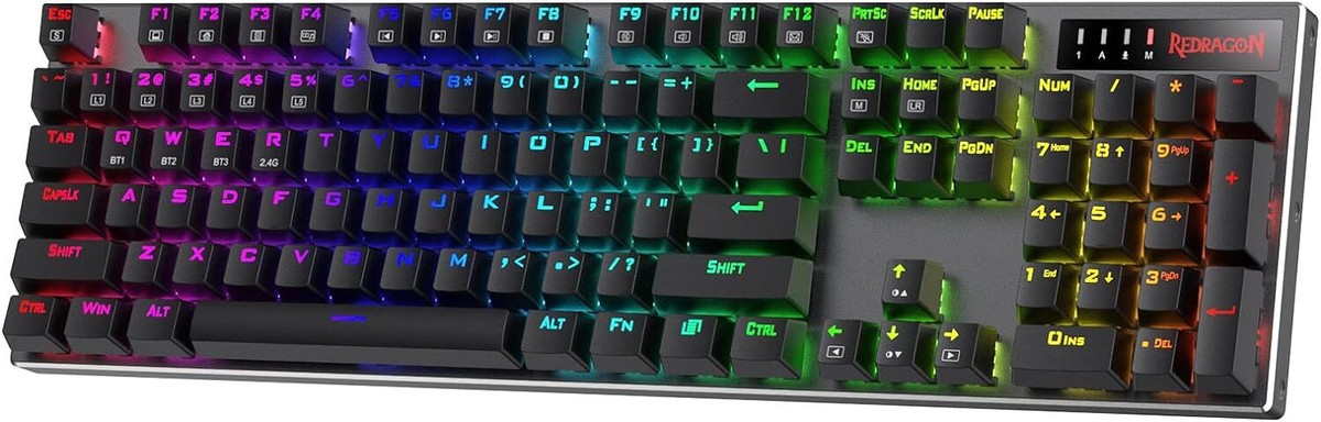 Redragon K556 PRO Upgraded Wireless RGB Gaming Keyboard, Linear