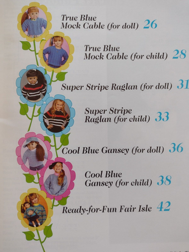 KNITS FOR GIRLS AND DOLLS Girl Sizes 2-12 ~18" Doll Sweaters ASN 1348 Out of pri - Picture 4 of 4