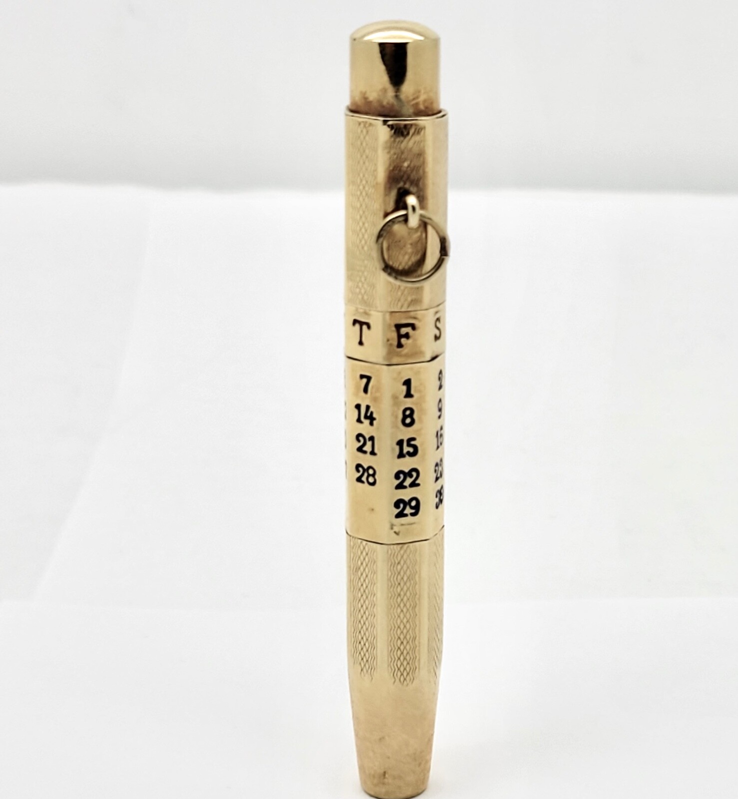 KOH-I-NOOR HARDTMUTH JUMBO 14K GOLD CASED PUSHBUTTON PENCIL W/PERPETUAL CALENDAR