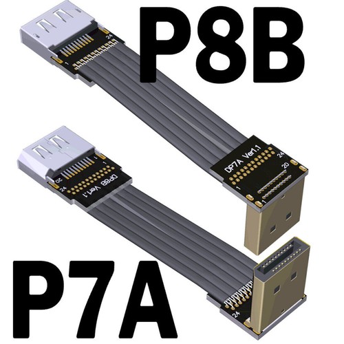 Displayport V1.4 Flat Ribbon Extension Cable Up/Down Angle Metal Shield FPC - Picture 11 of 24