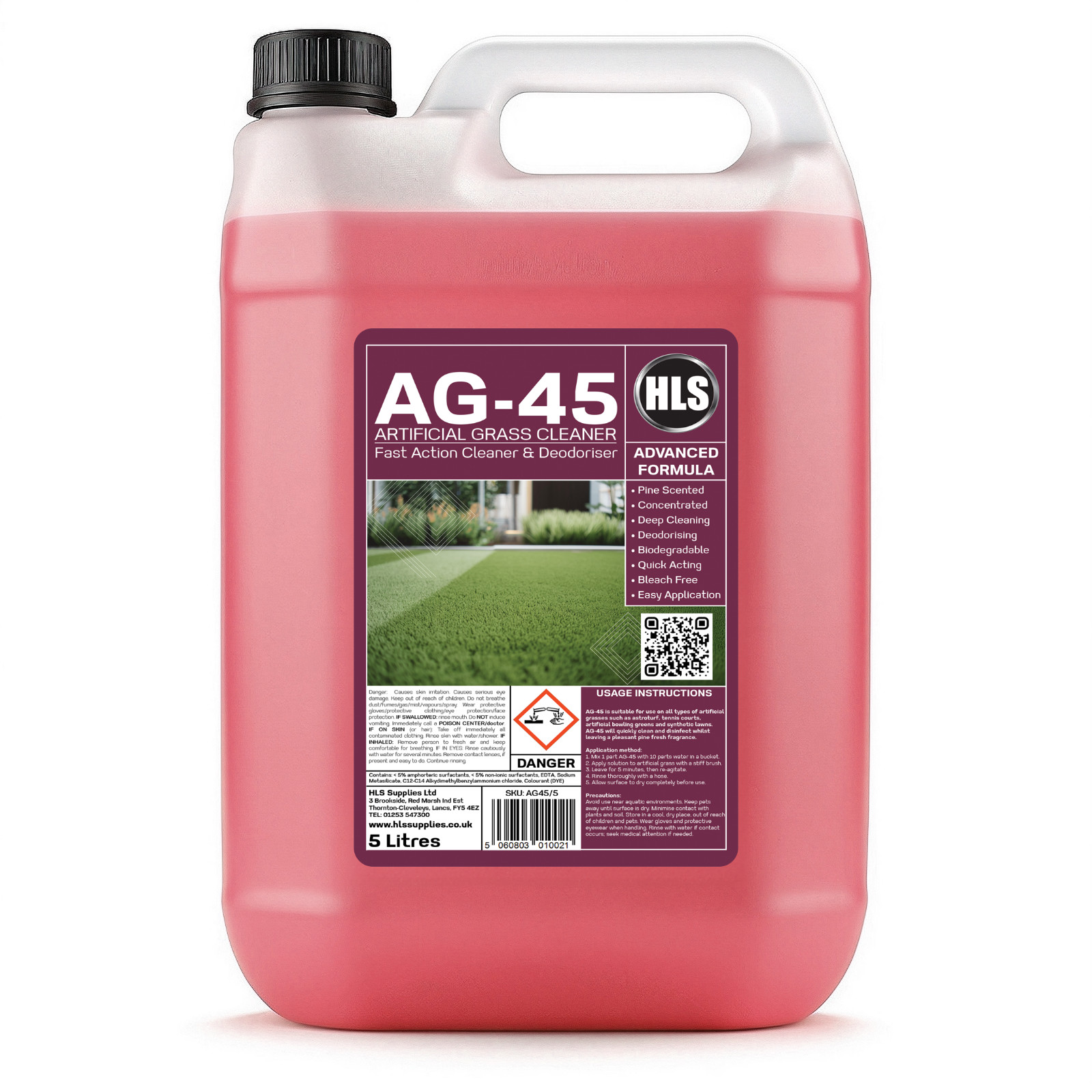 Artificial Grass Cleaner 5L - Astro Turf Disinfectant & Pet Odour Eliminator