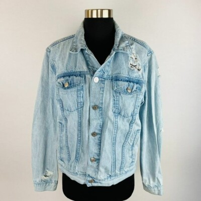 Pacsun Jacket Womens Light Wash Destroyed Trucker Denim Jean S