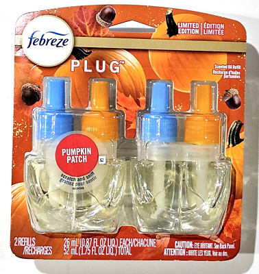 Febreze Plug Limited Edition 2 Pack Pumpkin Patch Scented Oil Refill Air Freshen