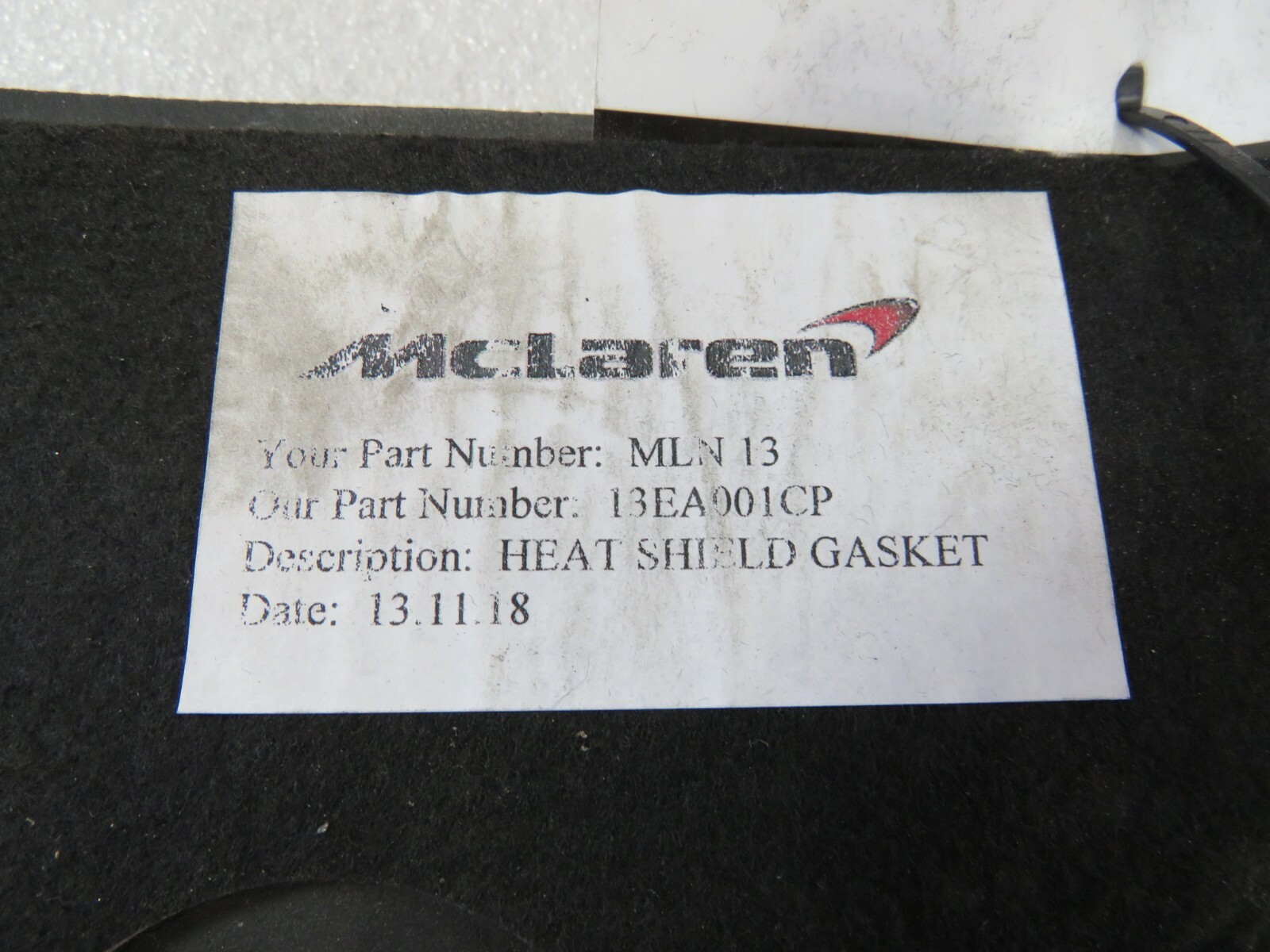 Mclaren 600LT, Foam Pad, Used, P/N 13EA001CP