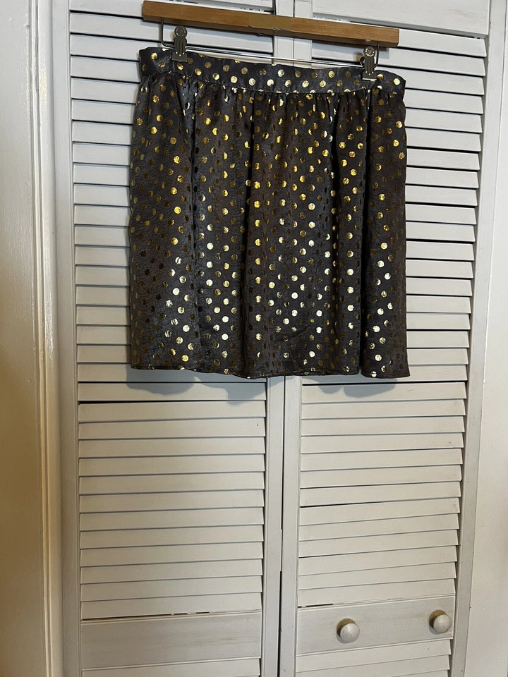 MODCLOTH Women’s Size XL XLarge Skirt Aline Polka Dot Mini Length Lined Pockets - Image 2 of 4