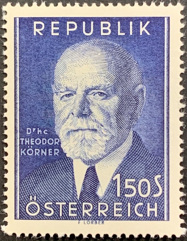 Austria, President Dr. Theodor Körner, MNH, Scott #588, Michel #982, VF