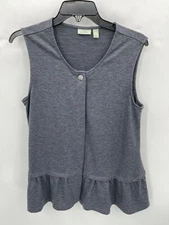 Logo Lounge Womens Size XS Gray Sleeveless Ruffle Hem Tank Top
