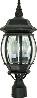 21'' 3 Light Central Park Post Lantern with Clear Beveled Glass - SATCO-60-899