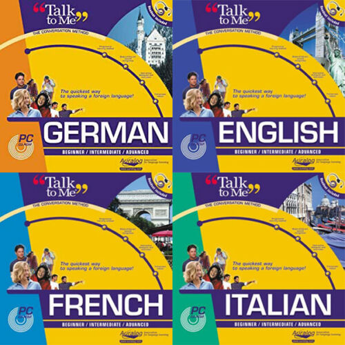 AURALOG Talk To Me ITALIANO FRANCÉS INGLÉS ALEMÁN Curso de Idiomas - CD en Manga - Imagen 1 de 9