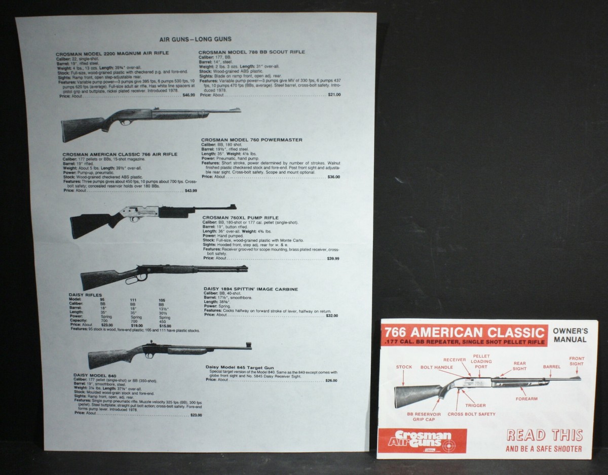 Crosman 766 American Classic .177 & BB Uncirculated NOS Owners