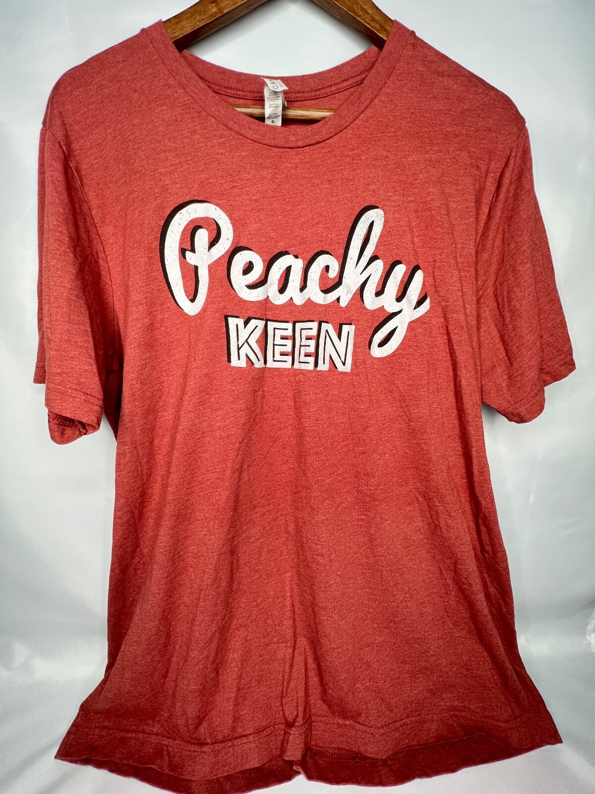 T shirt donna Peachy Keen arancione bruciato di Bella + tela manica corta taglia XL